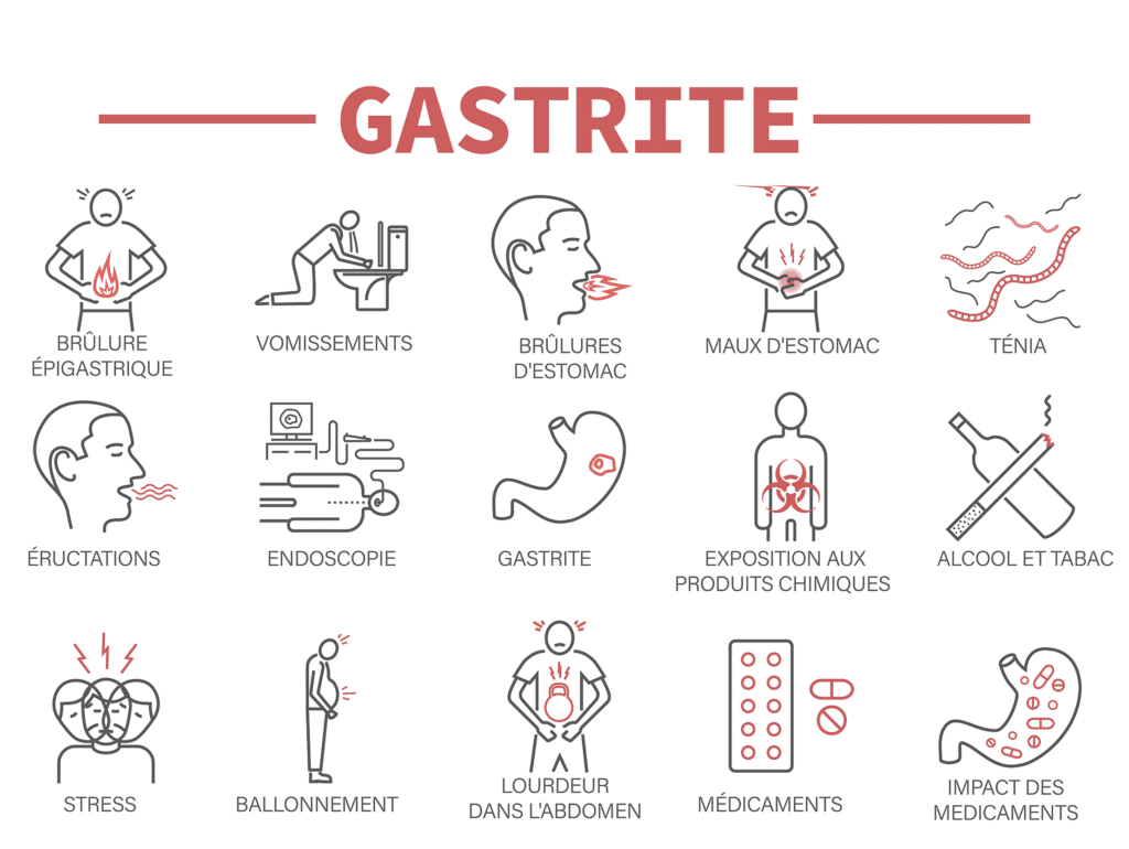 Symptômes de la gastrite – Crédit : informationhospitaliere.com
